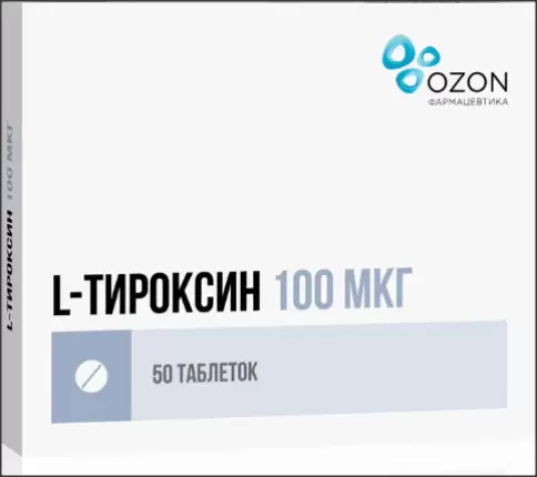 L-Тироксин Таблетки 100мкг №50 произодства Озон ФК ООО