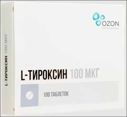 L-Тироксин Таблетки 100мкг №100 произодства Озон ФК ООО
