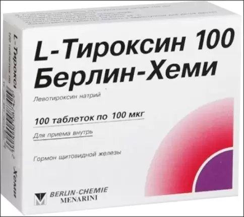 L-Тироксин Таблетки 100мкг №100 произодства Берлин-Хеми АГ
