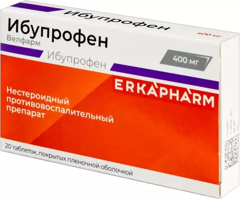 Ибупрофен Таблетки 400мг №20 произодства Велфарм-М ООО