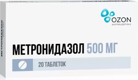 Метронидазол Таблетки 500мг №20 произодства Озон ФК ООО