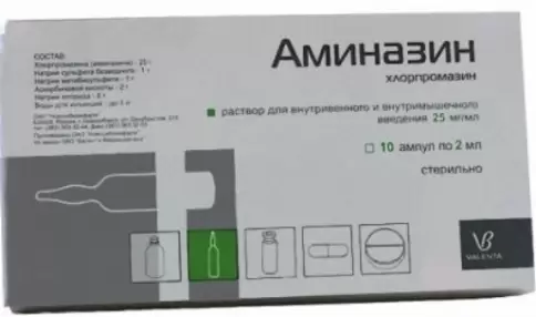 Аминазин Ампулы 2.5% 2мл №10 произодства Новосибхимфарм ОАО