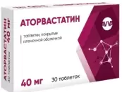 Аторвастатин Таблетки п/о 40мг №30 от АВВА РУС ОАО
