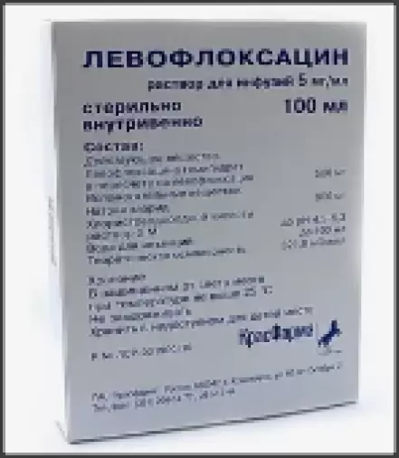Левофлоксацин Флакон 100мл произодства Красфарма ОАО