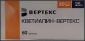 Кветиапин Таблетки 25мг №60 от Вертекс ЗАО