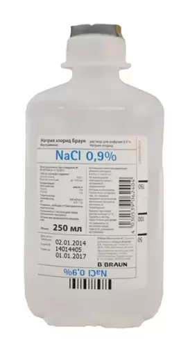 Натрия хлорид Флакон 0.9% 250мл №10 произодства Гематек