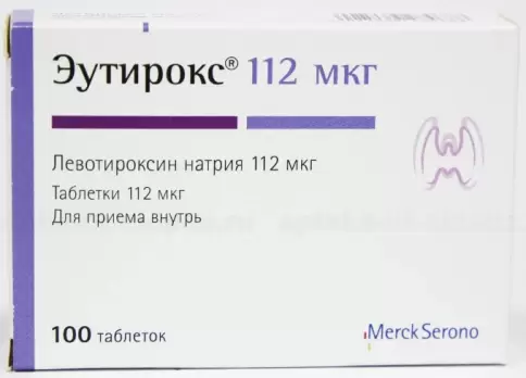 Эутирокс Таблетки 112мг №100 произодства Мерк
