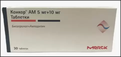 Конкор АМ Таблетки 5мг+10мг №30 произодства Мерк