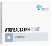 Аторвастатин Таблетки п/о 80мг №30 от Озон ФК ООО