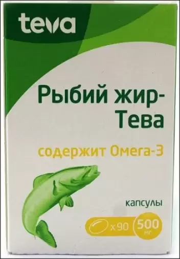 Рыбий жир Капсулы 500мг №90 произодства Тева