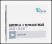 Валсартан+гидрохлортиазид Таблетки 80мг+12.5мг №30 от Озон ФК ООО